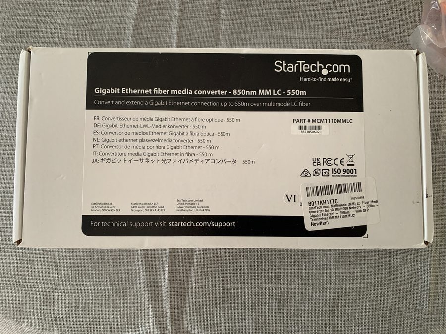 Медиаконвертер Startech Gigabit Ethernet Fiber Media Converter 850nm MM LC-550m