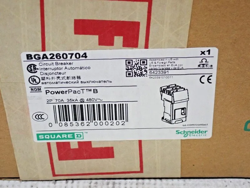 Автоматический выключатель Square D BGA260704 2 Pole 70 Amp 35KA@480V I line Pow — фото лота 1