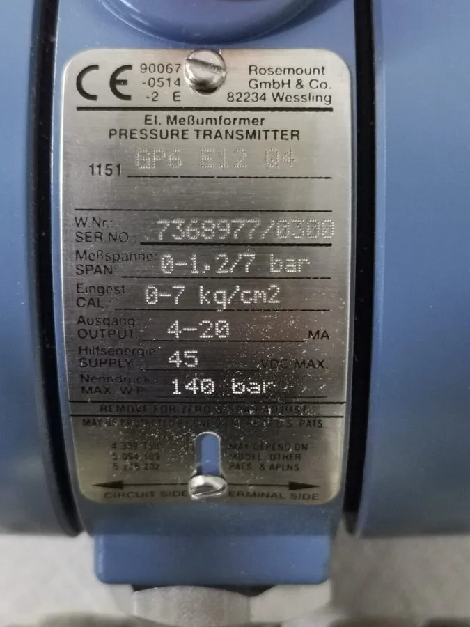 Датчик давления ROSEMOUNT 1151-gp6e12q4 PRESSURE TRANSMITTER