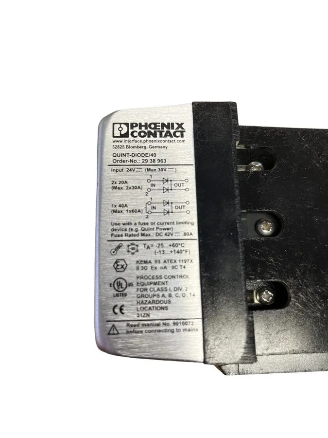 Блок питания PHOENIX CONTACT 2938963 QUINT-DIODE/40 24VDC REDUNDANCY POWER SUPPL