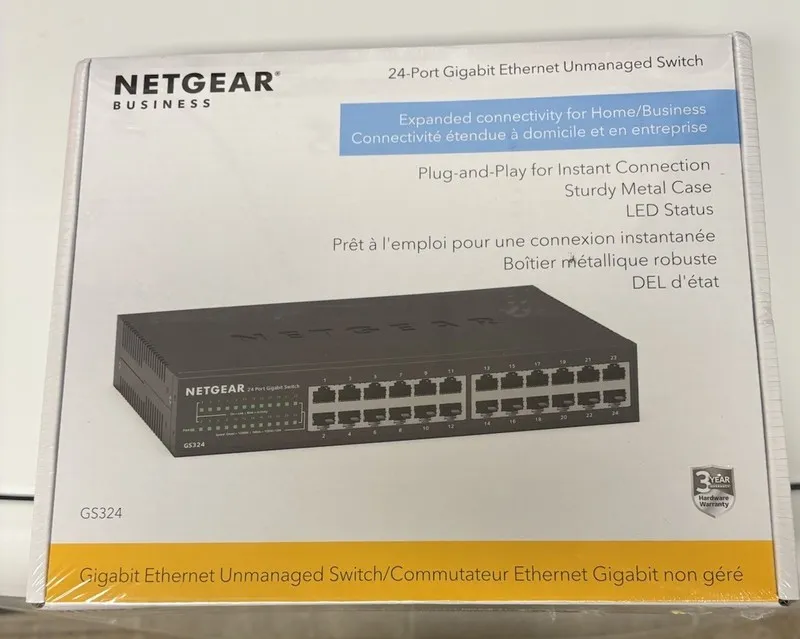 Коммутатор NETGEAR GS324-200NAS 24-Port Gigabit Ethernet Unmanaged Switch Black