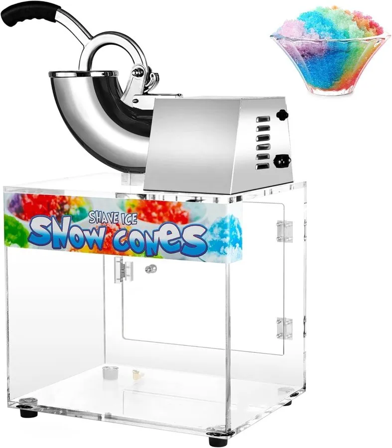 Льдогенератор 48L Snow Cone Machine, 500LB/H Commercial Shaved Ice Machine, 300W