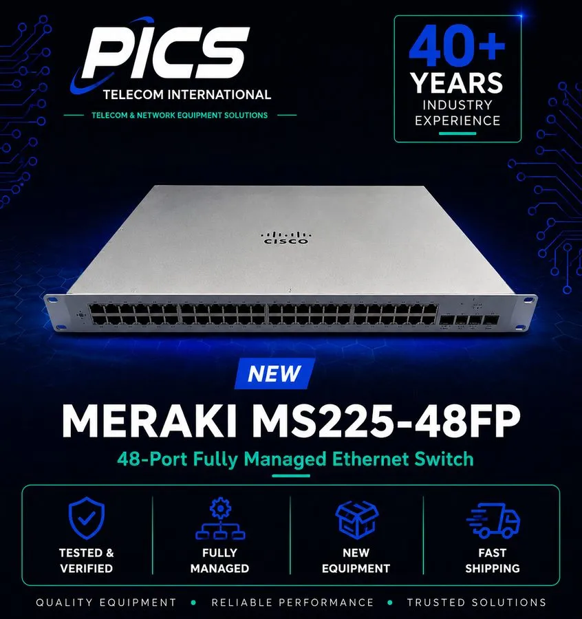 Коммутатор Cisco Meraki (MS225-48FP) 48-Port Gigabit PoE+ Switch 740W Unclaimed
