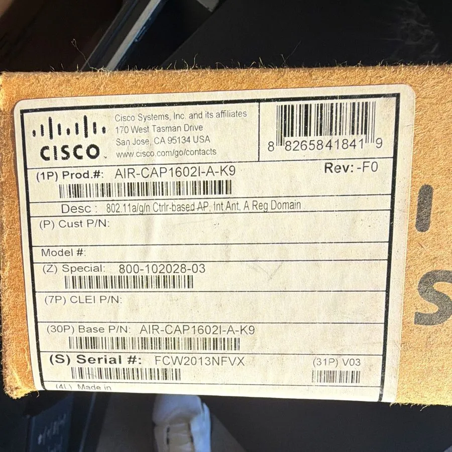 Точка доступа Wi-Fi Cisco AIR-CAP1602I-A-K9 Wireless Dual Band Access Point 802.