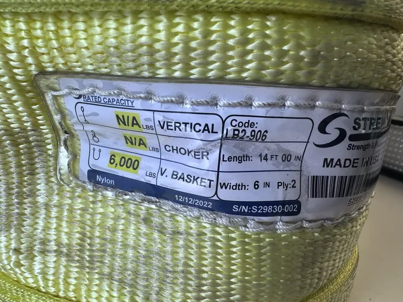 Строп Stren-Flex 6" x 14' Nylon Lifting Sling LB2-906 2-Ply 6000lb Basket Capaci — фото лота 2