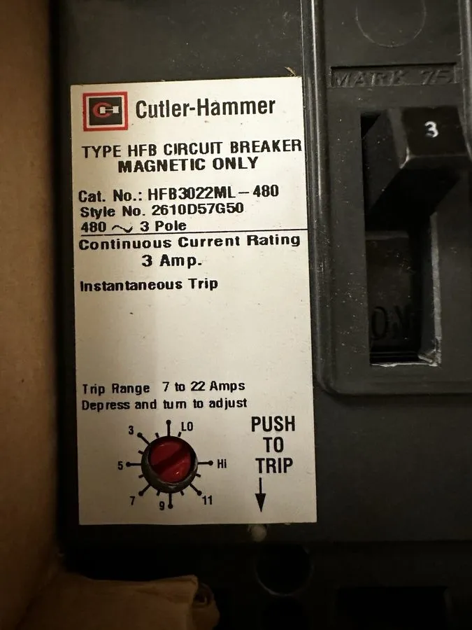 Автоматический выключатель EATON CUTLER-HAMMER, HFB3022ML CIRCUIT BREAKER 3AMP 4 — фото лота 2