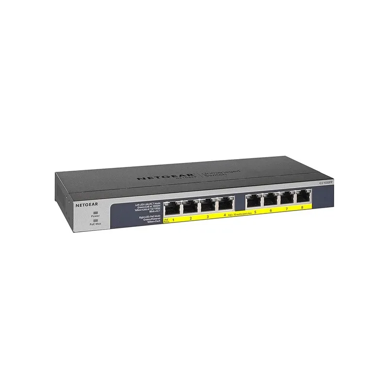 Коммутатор NETGEAR GS108PP 8-Port Gigabit PoE+ Switch 123W Ethernet Unmanaged
