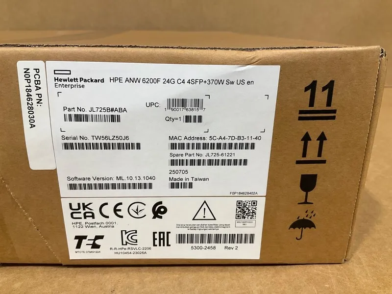 Коммутатор HPE JL725B Aruba CX 6200F 24G Class 4 PoE 4SFP+ 370W Switch 24 Ports