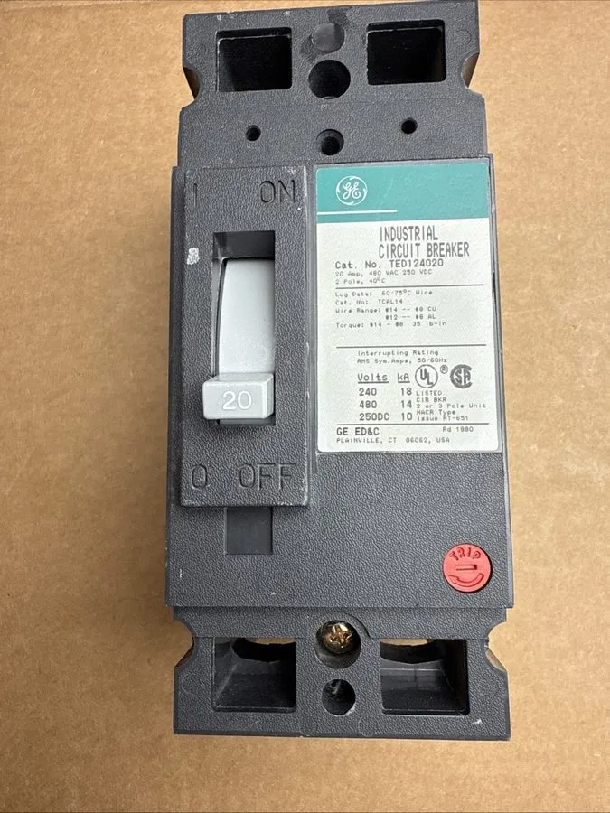 Автоматический выключатель GE TED124020 20A 2-Pole 480V AC E-Frame Circuit Break