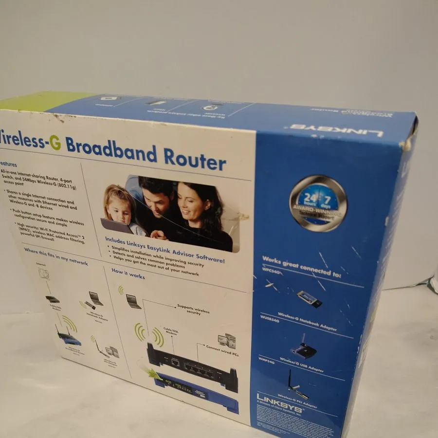 Маршрутизатор LINKSYS WIRELESS -G BROADBAND ROUTER (WRT54G) 2.4 GHz/ 802.11g -4 