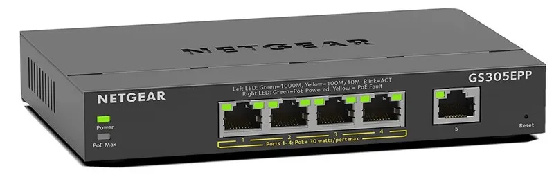 Коммутатор Netgear GS305EPP 5-Port Gigabit Ethernet 120W PoE+ Plus Switch 30W pe