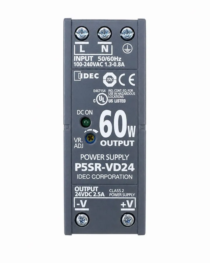 Блок питания IDEC PS5R-VD24 60W, 24V DC DIN Rail Mount Switching Power Supply