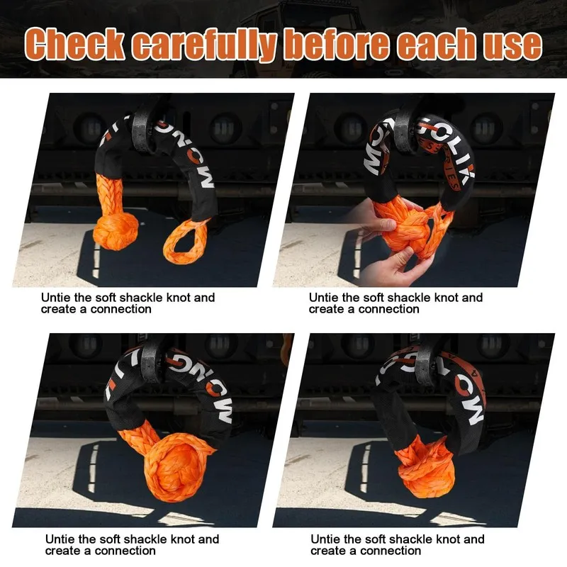 Такелажная скоба Synthetic Soft Shackle Rope 3/4 x 23Inch 66000LBS Max Break Sof — фото лота 2