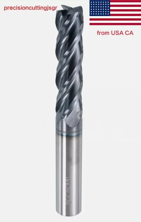 Режущий инструмент 4 Flute 1/2" shank x 2" x 4" Long Solid Carbide End Mill TiAL — фото лота 1