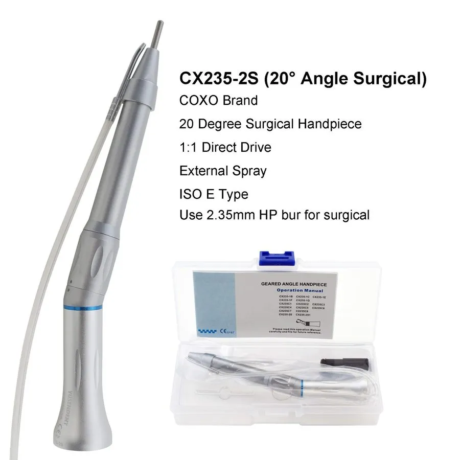 Стоматологический наконечник COXO Dental 1:1 20 Degree Angle Surgical Handpiece  — фото лота 1
