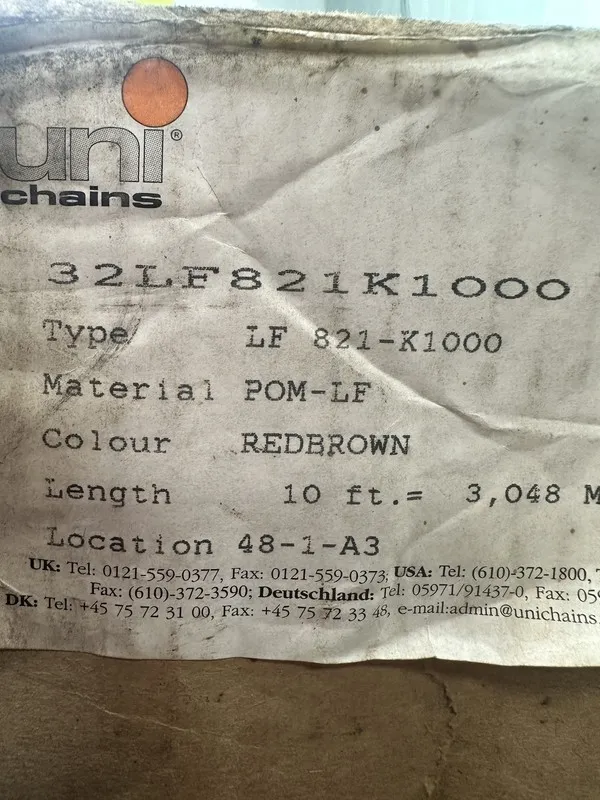 Конвейер Uni-Chains LF821-K-1000 LF Stat Top Conveyor 10" Belt 10 ft Red Brown P — фото лота 2