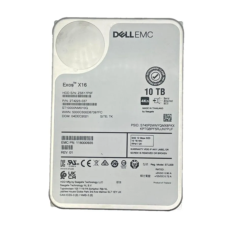 Жёсткий диск Dell EMC Seagate 10TB SAS 12Gb/s 7.2K 3.5" STENSKF4CLAR10T0 A ≤50K — фото лота 1