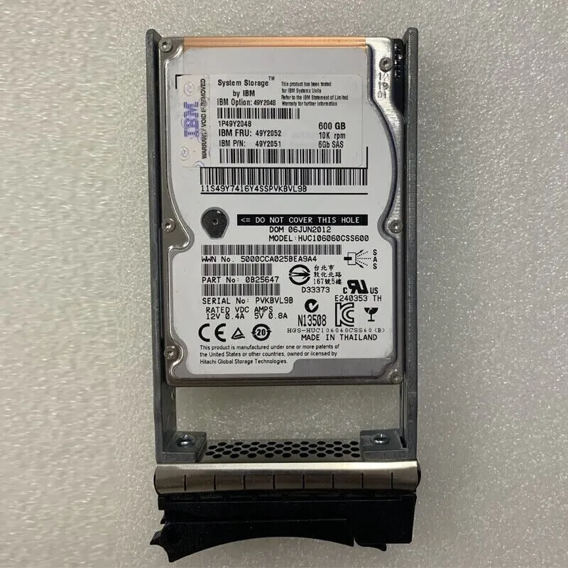 Жёсткий диск IBM 49Y2051 49Y2052 600GB 49Y2048 2.5 in 10K SAS 6G HDD HARD DRIVE