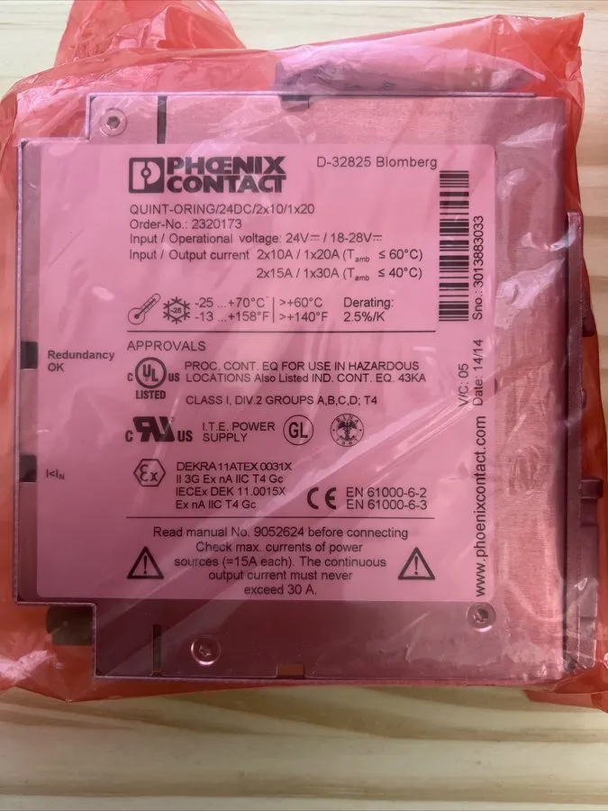 Блок питания PHOENIX CONTACT QUINT-ORING/24DC/2X10/1X20 POWER SUPPLY 24VDC 2X10A — фото лота 1