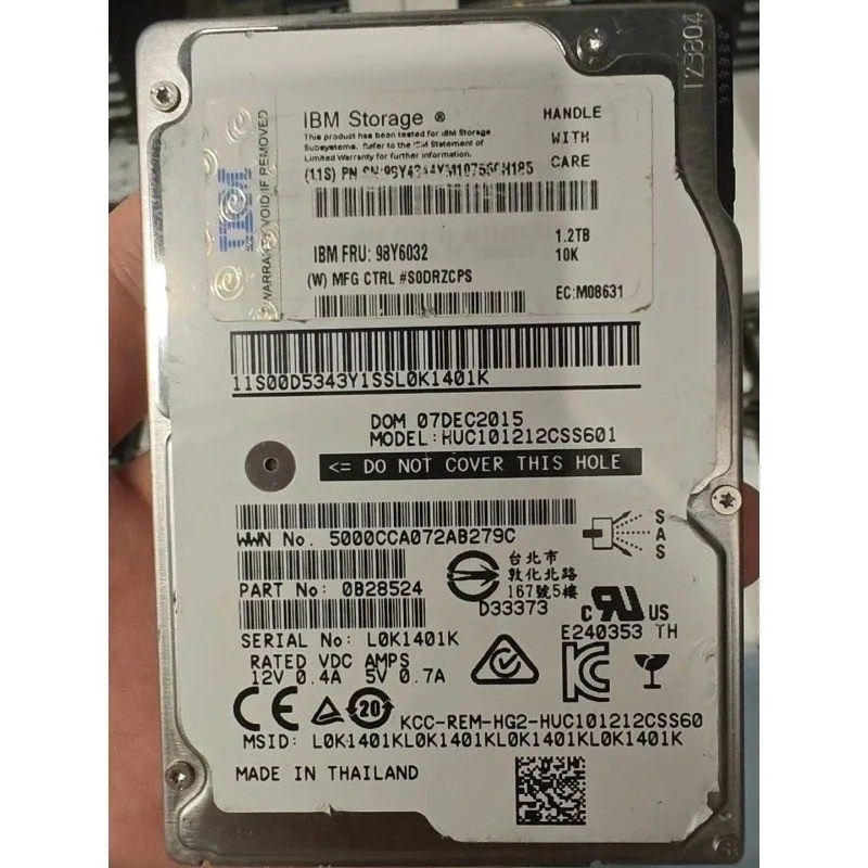 Жёсткий диск IBM 98Y6032 1.2TB 10K RPM SAS 6Gbps 2.5" SED HDD HUC101212CSS601