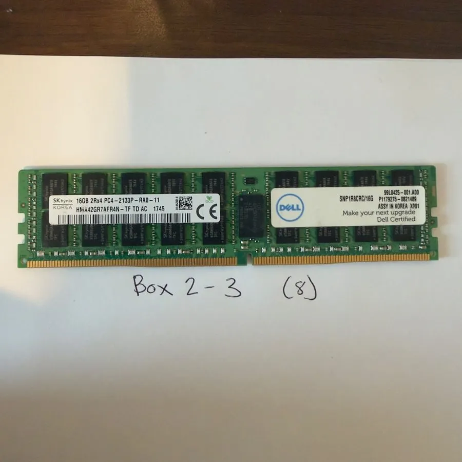 Модуль памяти SNP1R8CRC/16G Dell Compatible 16GB PC4-17000 DDR4-2133Mhz 2Rx4 1.2 — фото лота 1