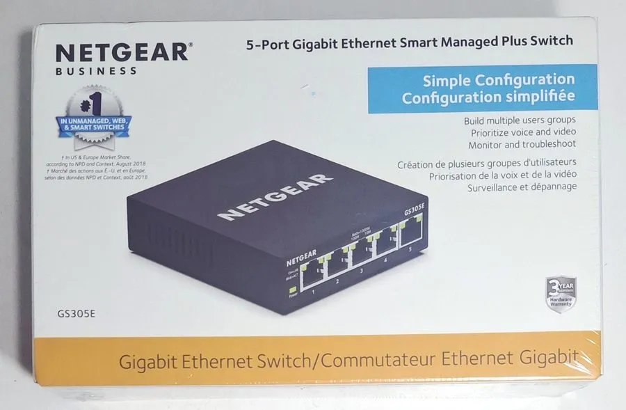 Коммутатор Netgear GS305E Smart Managed Plus 5-Port Gigabit Ethernet Switch