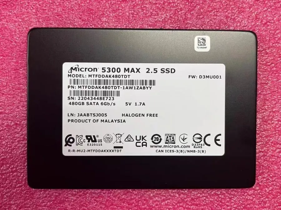 SSD-накопитель Hard Drive Micron 480GB SSD SATA 6G 2.5" MU MTFDDAK480TDT-1AW1ZAB