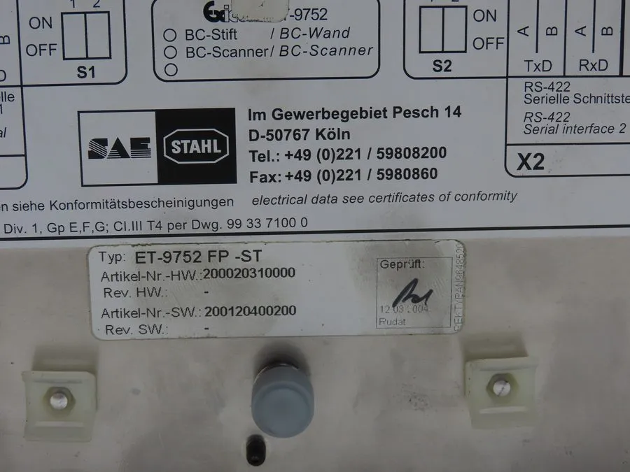 Панель оператора ET-9752 SAE Stahl explosion-proof Human Machine Interface(HMI)& — фото лота 2