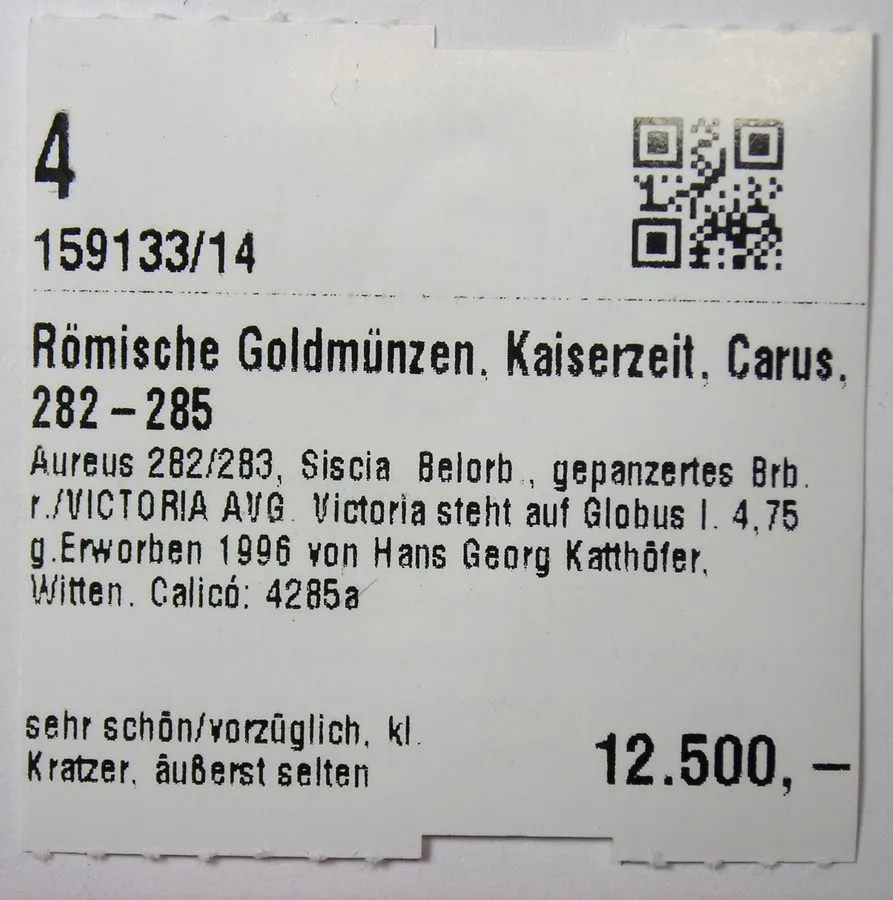 Лабораторный прибор Carus AV Aureus Gold Roman Coin 282-283 AD Good VF / XF NGC  — фото лота 2