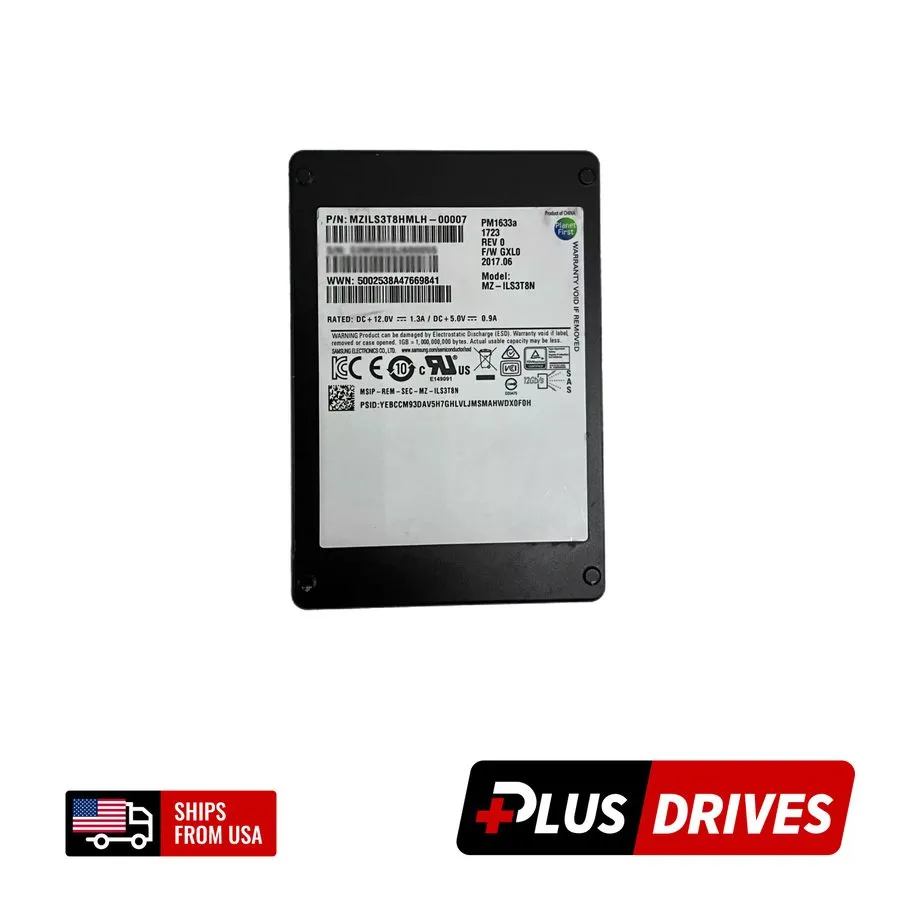 SSD-накопитель Samsung PM1633a MZ-ILS3T8N 3.84TB SAS 12Gbps 2.5" EMC 118000519 I