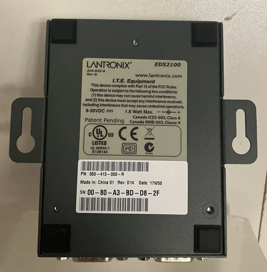 IIoT-устройство Lantronix EDS2100 2-Port RS232 RS485 Serial Device Server ED2100