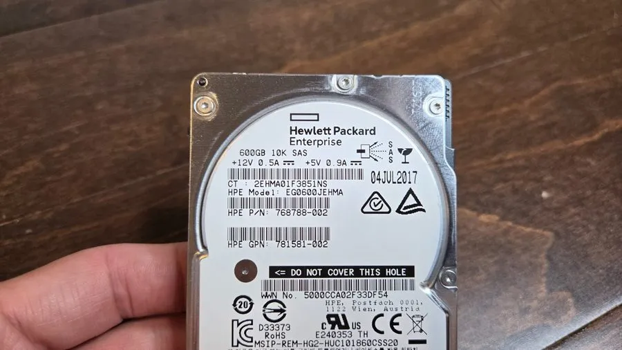 Жёсткий диск HPE EG0600JEHMA HDD 600GB SAS 12Gb/s 2.5" 10K 768788-002 512 b/s