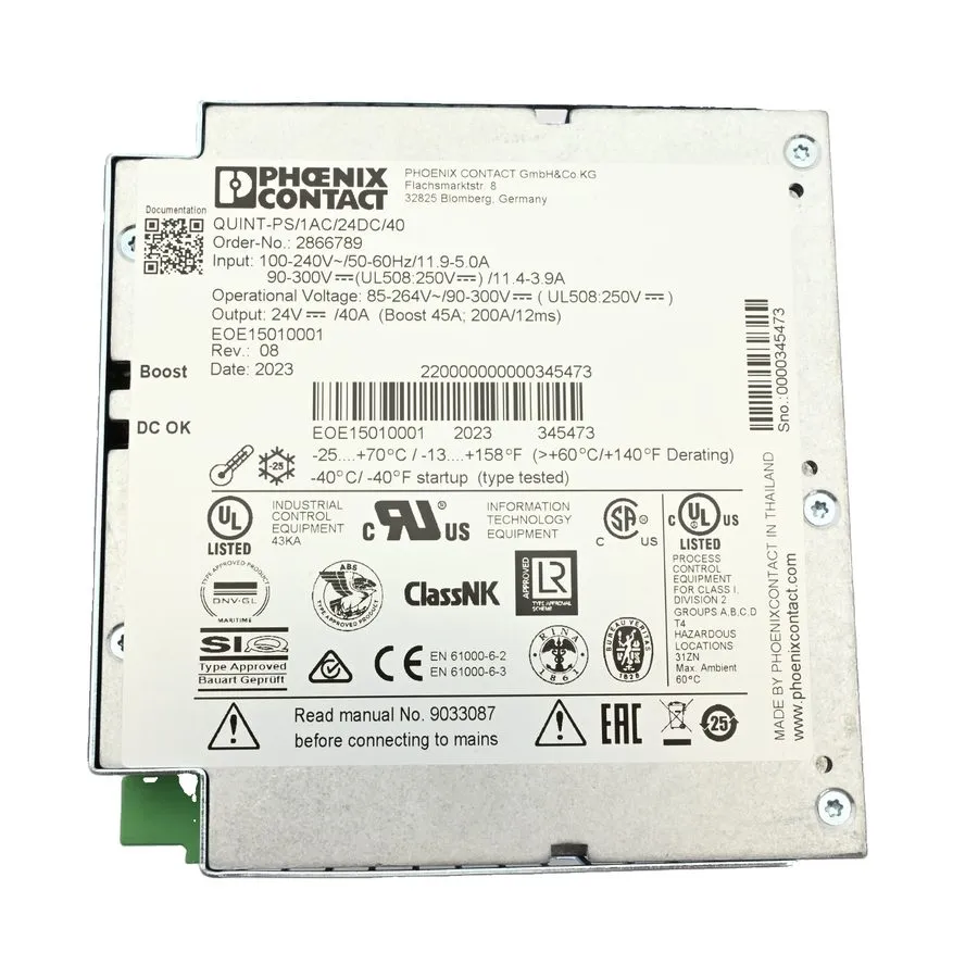 Блок питания Phoenix Contact 2866789 Power Supply, ACDC, 24VDC, 40A, 960W, DIN R