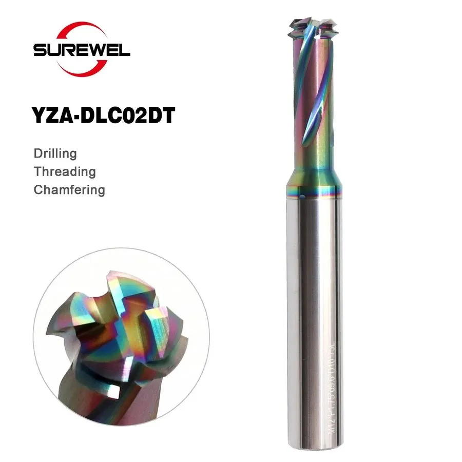 Оборудование ЧПУ Multifunctional 3 in 1 thread milling cutter M1.6-M12 CNC Carbi