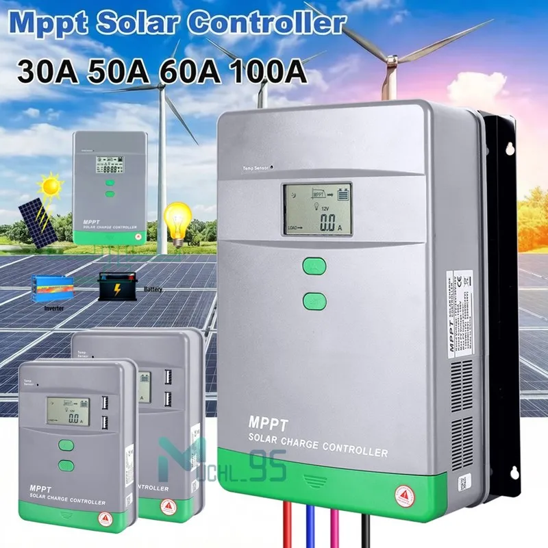 Аккумулятор 2X 4000W 100A MPPT Solar Charge Controller 12V/24V/36V/48V Battery P