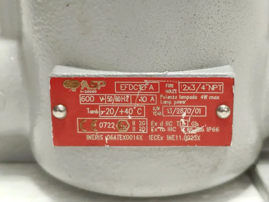 Коммутатор ASP EFDC1EFA Ex d Control Station 1NO 1NC GE CEMA Switch Flameproof I — фото лота 1
