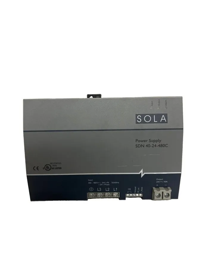Блок питания SOLA EMERSON SDN 40-24-480C DIN RAIL POWER SUPPLY 24VDC OUTPUT — фото лота 1