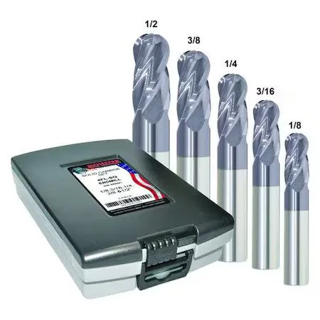 Режущий инструмент Zoro Select 223-888882 End Mill Set, 0.5 In, Carbide — фото лота 1