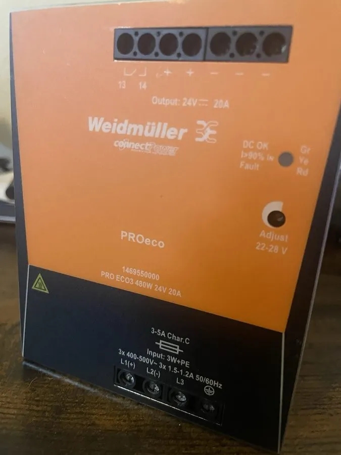 Блок питания Weidmuller PRO ECO3 480W 24V 20A DIN-Rail Power Supply 1469550000