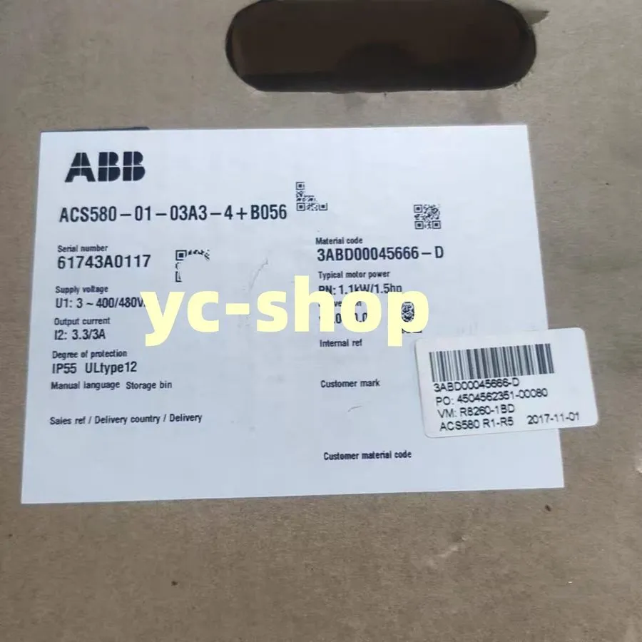Частотный преобразователь ACS580-01-03A3-4+B056