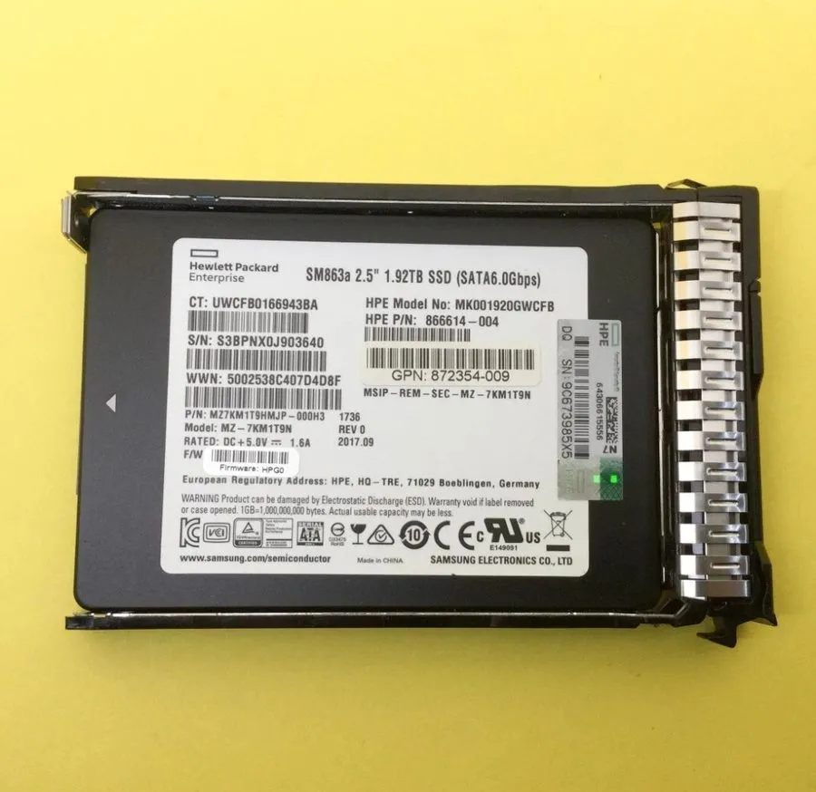 Сервер P18436-B21 P19695-001 HPE 1.92TB SATA 6Gb MU 2.5" SFF SC GEN9 Gen10 Serve — фото лота 2
