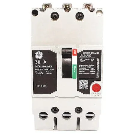 Автоматический выключатель GE TEYH3030B 30A 3-Pole 480V Molded Case Circuit Brea