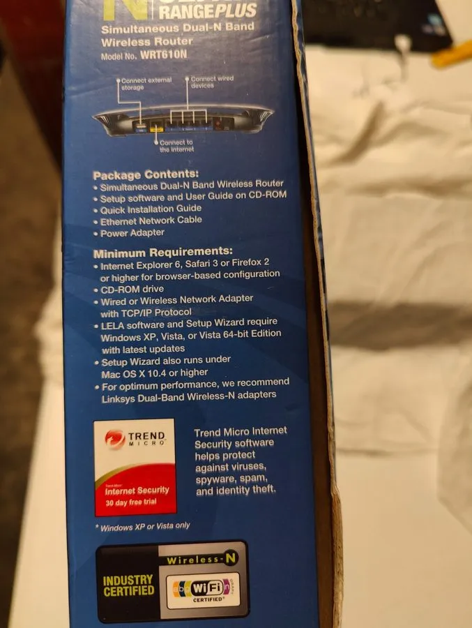 Маршрутизатор Linksys WRT610N 270 Mbps 4-Port Gigabit Wireless N Router — фото лота 2