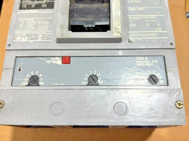 Автоматический выключатель Siemens HJXD63B350 3-Phase 350Amp 600V Sentron Series — фото лота 2
