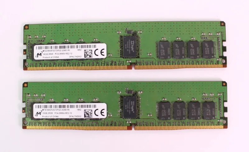 Модуль памяти Micron 16GB 2Rx8 DDR4 PC4-2666V-RE2-12 ECC Server RAM MTA18ASF2G72
