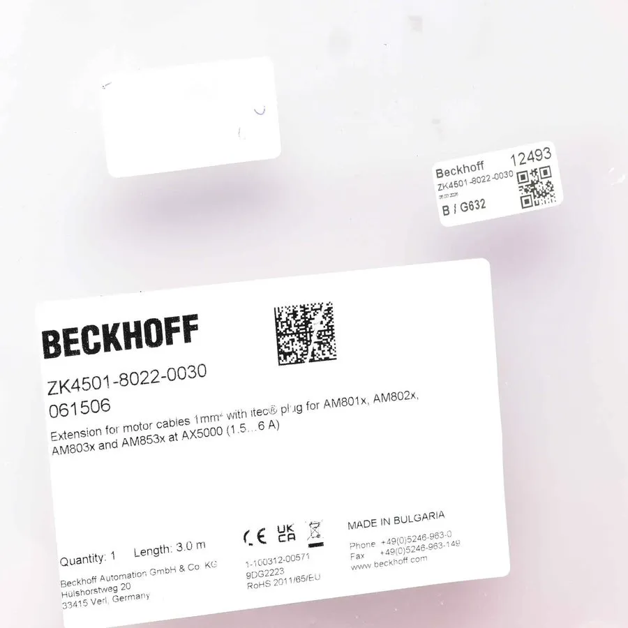 Кабель Beckhoff Motor Extension Cable AX5000 Dynamic ZK4501-8022-0030 3m Packagi