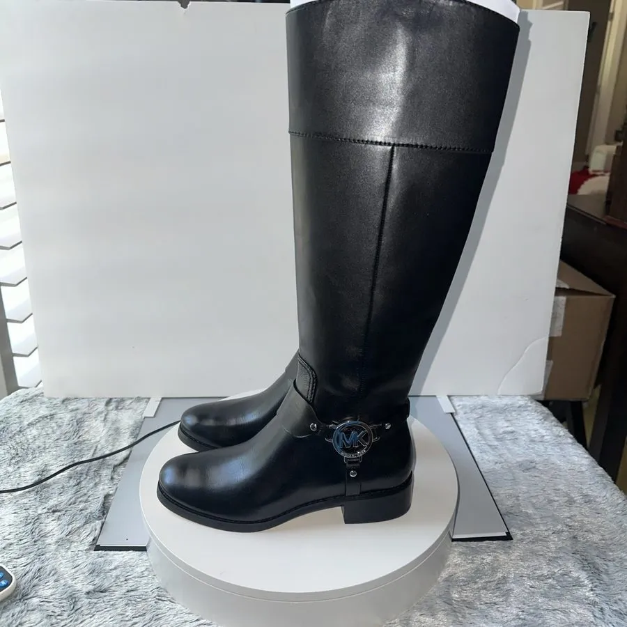 Жгут проводов Michael Kors Fulton Harness Boot Black Leather 45F6FHFB5L Size 5M — фото лота 1