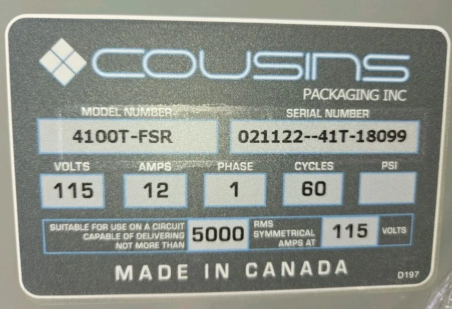 Складское оборудование Cousins 4100T-FSR Free-Standing Rear Mount Semi-Automatic — фото лота 1