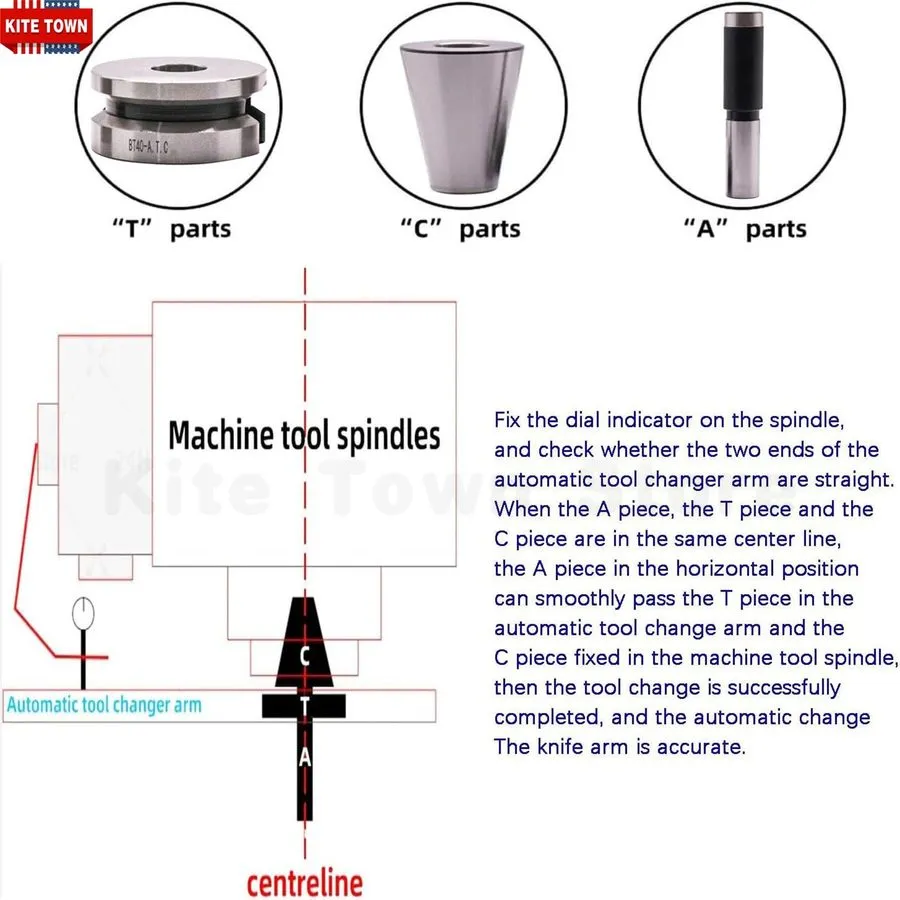 Шпиндель BT40-A.T.C Alignment Gage Steel Tool Holder Set — фото лота 1