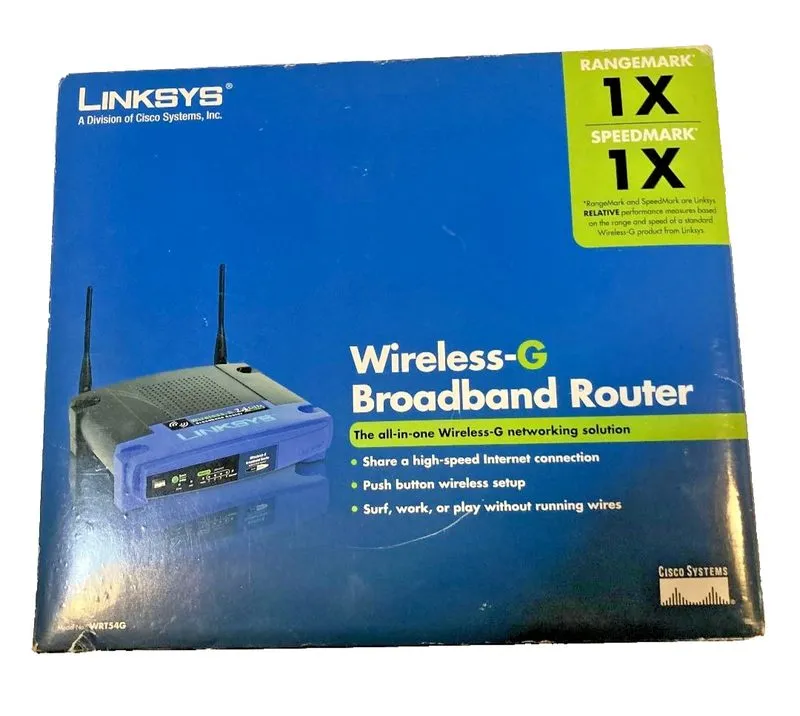 Маршрутизатор LINKSYS WIRELESS -G BROADBAND ROUTER (WRT54G) 2.4 GHz/ 802.11g -4  — фото лота 1